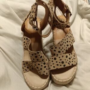 Dolce Vita Shayla Suede leopard Espadrilles Wedge Sandals Women’s size 8 boho